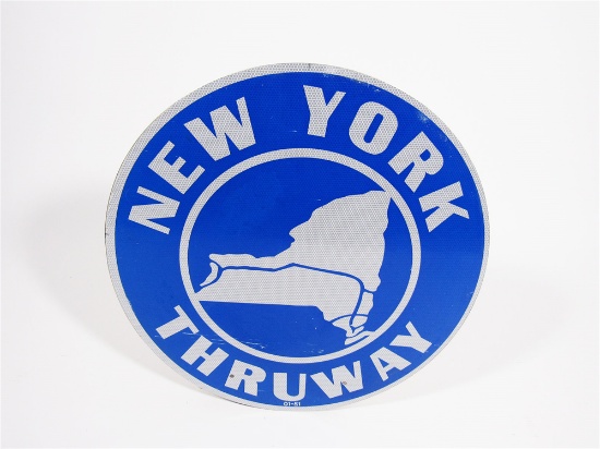 VINTAGE NEW YORK THRUWAY TIN ROAD SIGN
