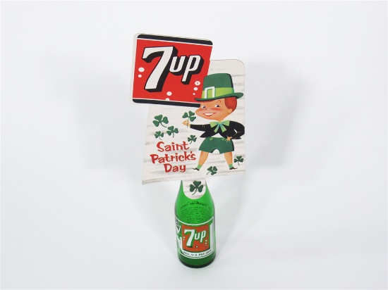 CIRCA 1950S 7UP SODA BOTTLE TOPPER CARDBOARD DISPLAY PIECE