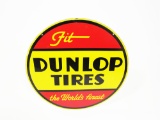 CIRCA 1940S DUNLOP TIRES PORCELAIN GARAGE SIGN