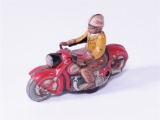 1948-51 SCHUCO OF GERMANY KEY-WIND TIN LITHO MOTORCYCLE RIDER