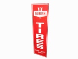 CIRCA LATE 1950S-EARLY 60S AUBURN TIRES EMBOSSED TIN GARAGE SIGN