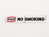 LATE 1950S-EARLY 60S TEXACO FUEL ISLAND NO SMOKING PORCELAIN SIGN