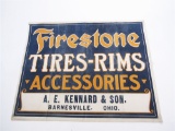 1920S FIRESTONE TIRES-RIMS-ACCESSORIES CANVAS STATION BANNER