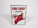 1953 TEXACO FIRE CHIEF GASOLINE PORCELAIN PUMP PLATE SIGN