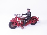 1920S HUBLEY CAST-IRON INDIAN CYCLE WITH POLICE RIDER