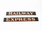 CIRCA 1920S RAILWAY EXPRESS PORCELAIN SIGN
