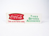 LATE 1950S-EARLY 60S COCA-COLA TIRES-BATTERIES-ACCESSORIES TIN SERVICE STATION RACK-TOP SIGN