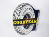 EARLY 1930S GOODYEAR TIRES OVERSIZED PORCELAIN GARAGE FLANGE SIGN