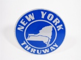 VINTAGE NEW YORK THRUWAY TIN ROAD SIGN