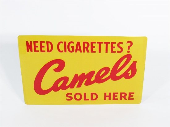 1950S CAMELS CIGARETTES EMBOSSED TIN SERVICE STATION SIGN