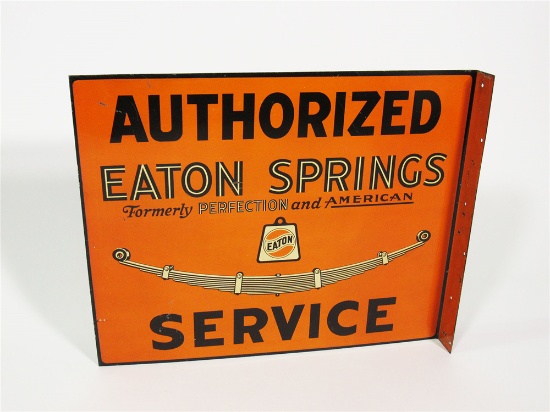 1930S AUTHORIZED EATON SPRINGS SERVICE TIN FLANGE SIGN
