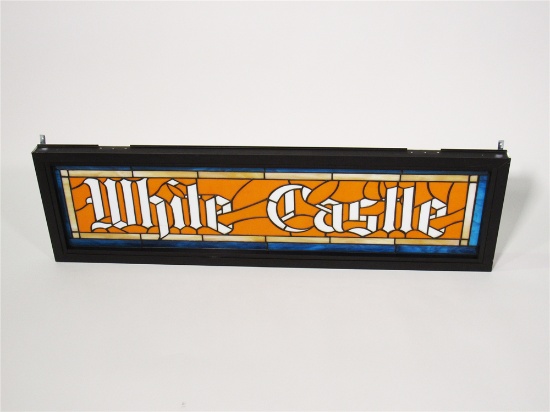 VINTAGE WHITE CASTLE STAINED GLASS ENTRANCE SIGN