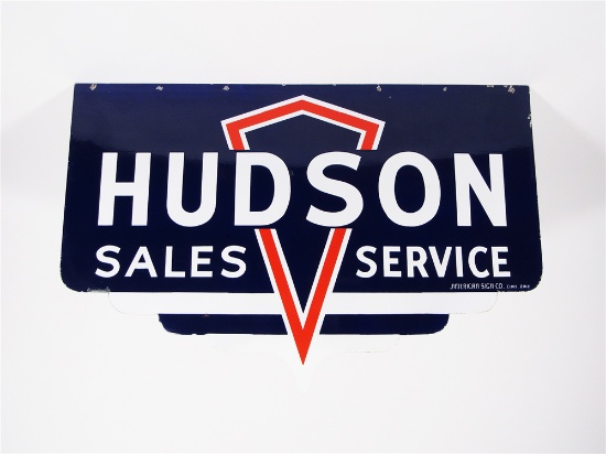 1930S-40S HUDSON AUTOMOBILES PORCELAIN DEALERSHIP SIGN