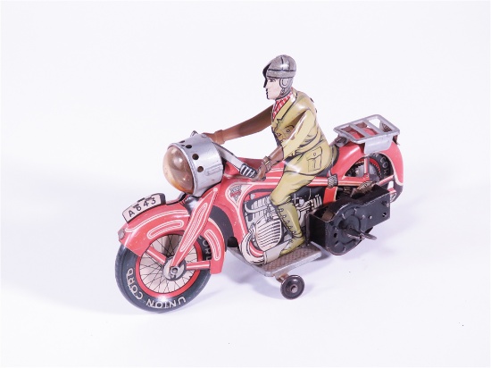 1930S ARNOLD TOY CIVILIAN RIDER TIN LITHO MOTORCYCLE