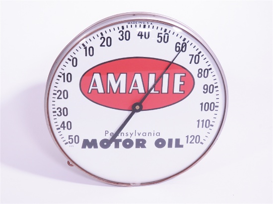 VINTAGE AMALIE MOTOR OIL SERVICE STATION DIAL THERMOMETER