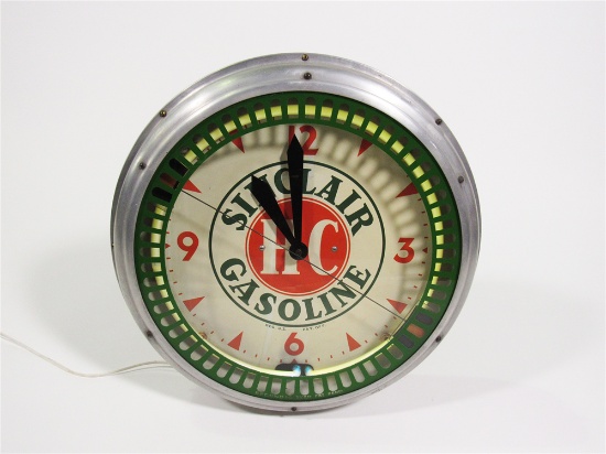 CIRCA 1930S-40S HC SINCLAIR GASOLINE NEON SPINNER CLOCK