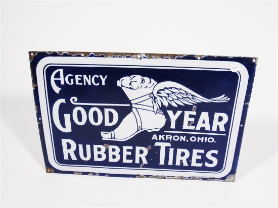 LATE TEENS-EARLY 20S GOODYEAR RUBBER TIRES PORCELAIN SIGN
