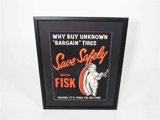 CIRCA 1930S FISK TIRES SERVICE STATION POSTER