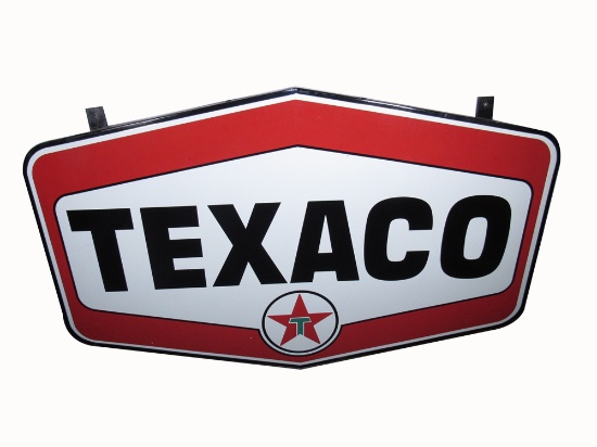 OUTSTANDING EARLY 1960S TEXACO OIL PORCELAIN SERVICE STATION SIGN