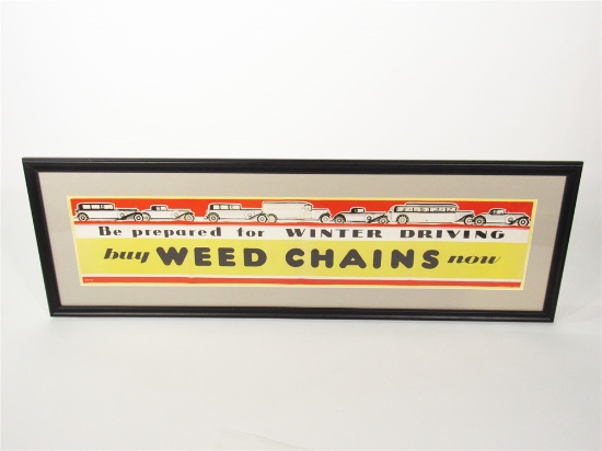 1920S WEED CHAINS PERIOD FILLING STATION DISPLAY POSTER