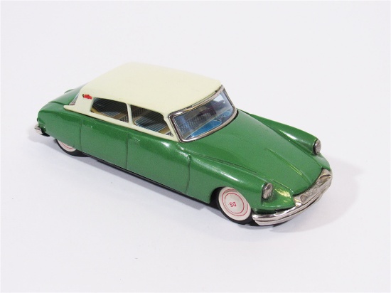 1958 CITROEN DS19 SEDAN TIN LITHO FRICTION-DRIVE TOY CAR