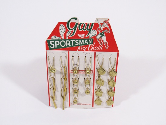 1950S GAY SPORTSMAN KEYCHAIN SERVICE STATION COUNTERTOP DISPLAY