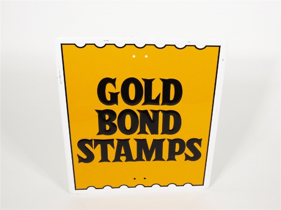 VINTAGE GOLD BOND STAMPS EMBOSSED SERVICE STATION SIGN