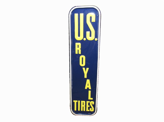 1950 U.S. ROYAL TIRES EMBOSSED TIN GARAGE SIGN