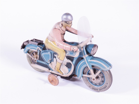 LARGE-SIZE 1930S TIN LITHO KEY-WIND MOTORCYCLE