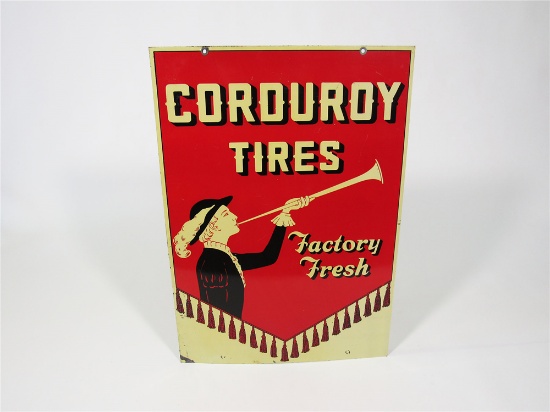 1930S CORDUROY TIRES TIN AUTOMOTIVE GARAGE SIGN