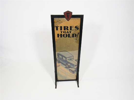EARLY 1930S FIRESTONE TIRES FILLING STATION CARDBOARD DISPLAY SIGN