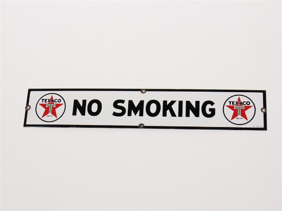 1950 TEXACO FUEL ISLAND NO SMOKING PORCELAIN SERVICE STATION SIGN