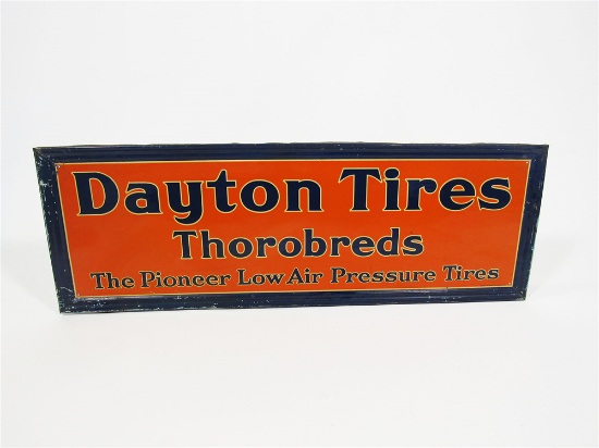 LATE 1920S-EARLY 30S DAYTON TIRES TIN LITHO GARAGE SIGN