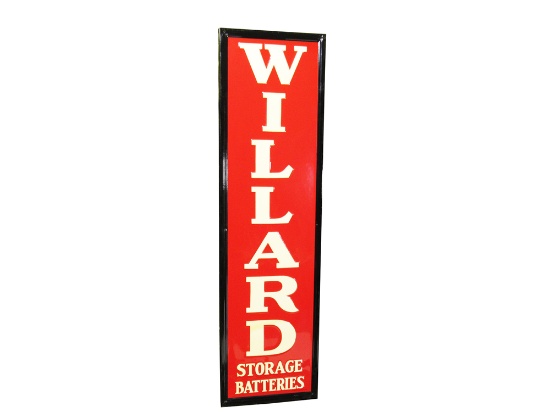 1937 WILLARD STORAGE BATTERIES TIN GARAGE SIGN
