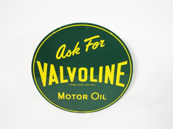 1952 VALVOLINE MOTOR OIL TIN AUTOMOTIVE GARAGE SIGN