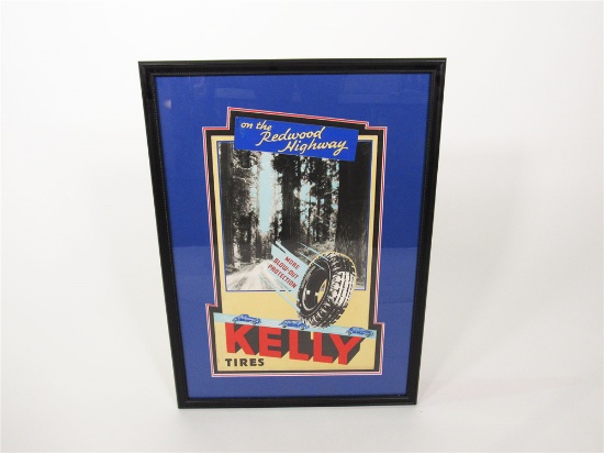 1930S KELLY TIRES CARDBOARD SERVICE STATION POSTER
