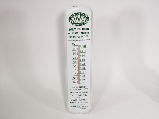 1947 AAA OF NEW JERSEY OVERSIZED TIN GARAGE THERMOMETER