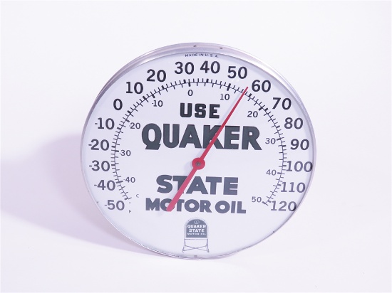 VINTAGE QUAKER STATE MOTOR OIL SERVICE STATION DIAL THERMOMETER