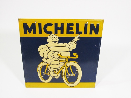 1934 MICHELIN BICYCLE TIRES EMBOSSED TIN SIGN
