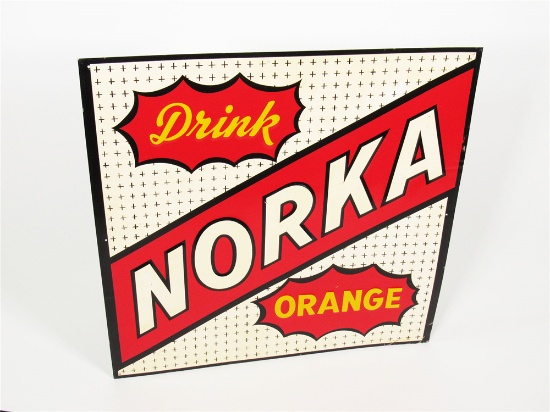 LATE 1950S-EARLY 60S NORKA ORANGE SODA EMBOSSED TIN DINER SIGN
