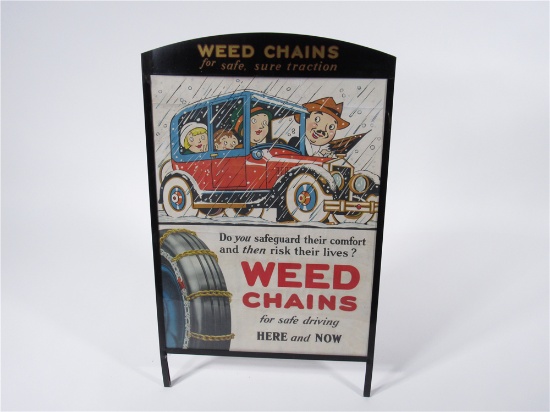 LATE 1920S-EARLY 30S WEED CHAINS STATION DISPLAY POSTER