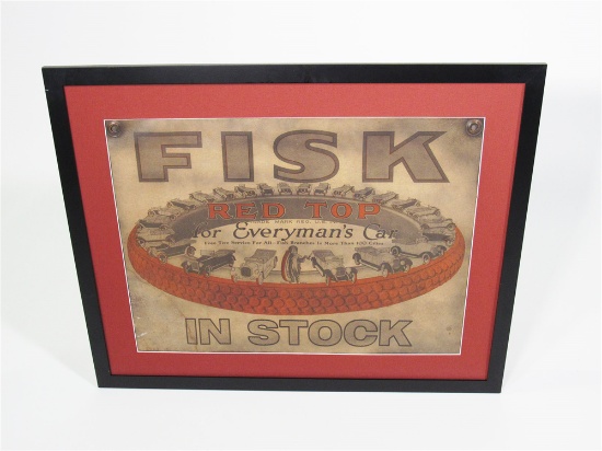 EARLY 1920S FISK TIRES GARAGE POSTER