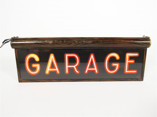 LATE 1920S REVERSE-PAINTED LIGHT-UP AUTOMOTIVE GARAGE SIGN