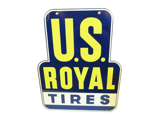 U.S. ROYAL TIRES TIN AUTOMOTIVE GARAGE SIGN