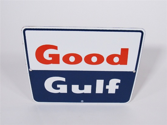 LATE 1950S-EARLY 60S GULF OIL PORCELAIN PUMP-PLATE SIGN