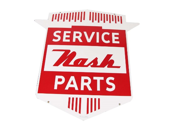 LATE 1950S NASH AUTOMOBILES SERVICE PARTS PORCELAIN DEALERSHIP SIGN