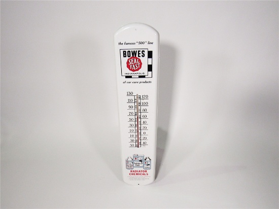 EARLY 1960S BOWES SEAL FAST OF INDIANAPOLIS TIN GARAGE THERMOMETER