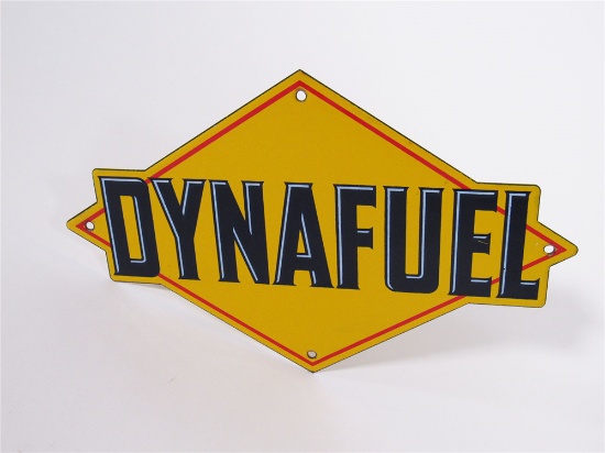 CIRCA 1940S SUNOCO DYNAFUEL PORCELAIN PUMP-PLATE SIGN