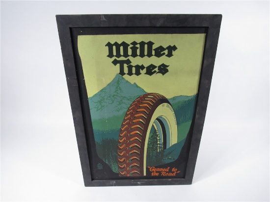 LATE 1920S MILLER TIRES TULLOGRAPH FILLING STATION DISPLAY SIGN