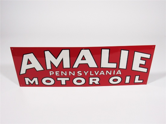 LATE 1940S-EARLY 50S AMALIE PENNSYLVANIA MOTOR OIL TIN FILLING STATION SIGN